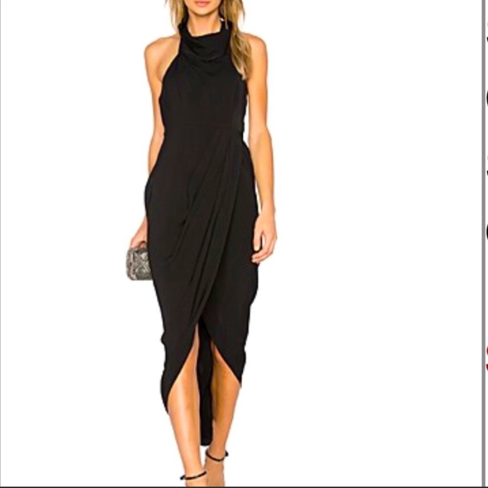 Shona Joy Black Gown (Perfect for weddings) funnel neck